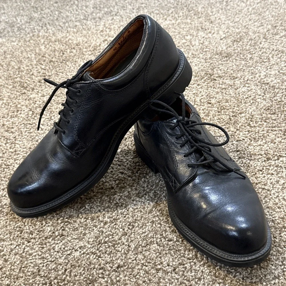 Frye Oxford Mens Black Leather Low Top Cap Toe Oxfords Shoes Lace up 8.5